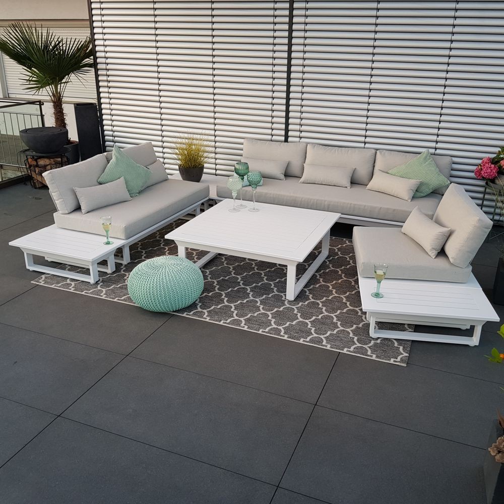 ICM Gartenlounge Set Menton Aluminium weiß Lounge